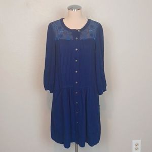 Anthropologie Navy Blue Dress Size 2